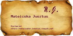 Mateicska Jusztus névjegykártya